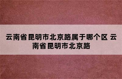 云南省昆明市北京路属于哪个区 云南省昆明市北京路